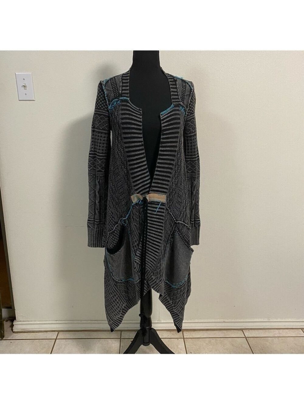 Free People Cardigan Women’s Size Small All Washed Out Black Cardigan